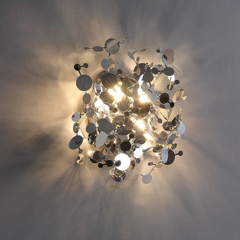 DecorBites™ Leaf Sequin Ceiling Chandelier for Modern Living Room, Restaurant, Bar, and Shop Window