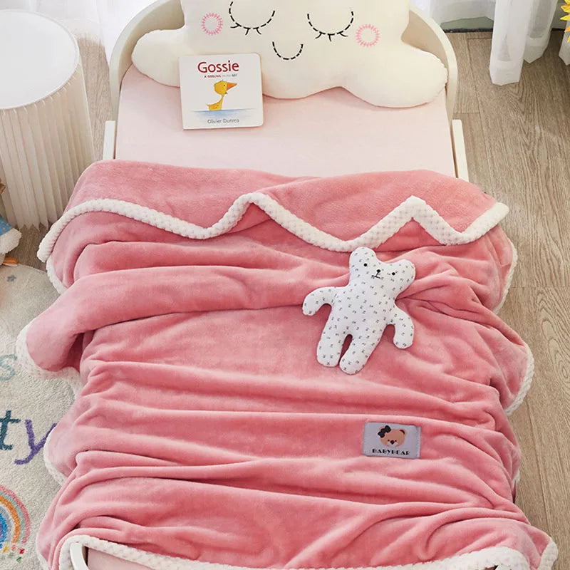 DecorBites™ Kids Flannel Nap Blanket - Lightweight & Cozy Single Bed Cover