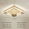 DecorBites™ Crystal LED Dimmable Ceiling Lights: Modern Square Steel Fixture for Living Room