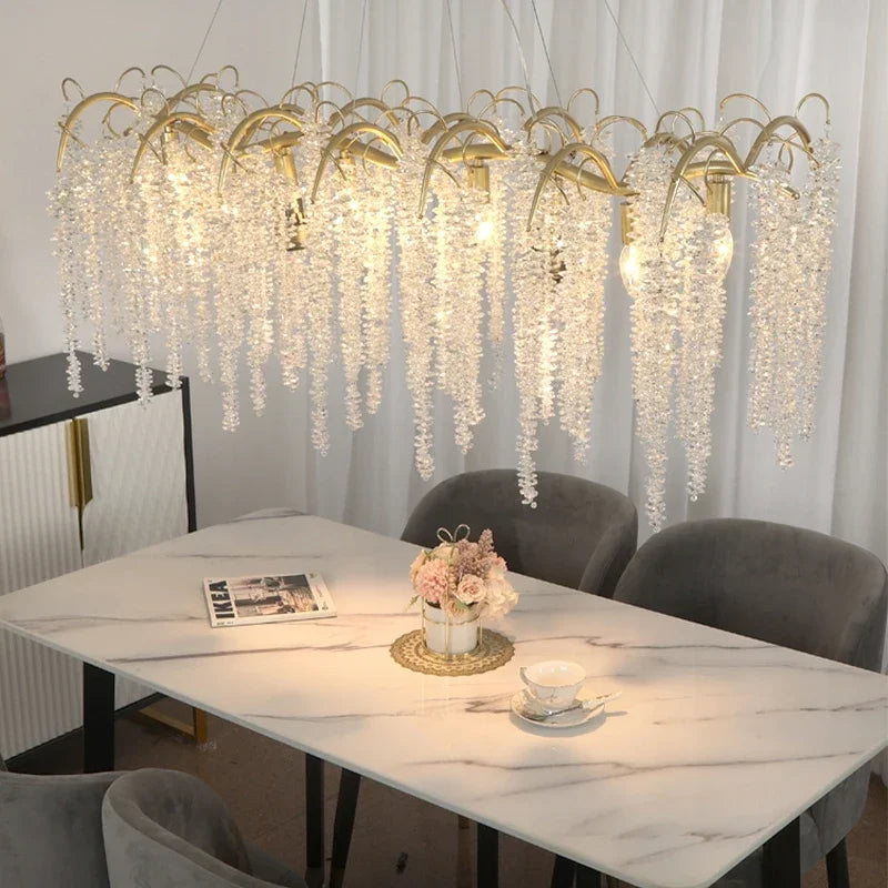 DecorBites™ Crystal LED Chandeliers: Luxury Ceiling Pendant Lighting for Home, Dining, and Living Spaces