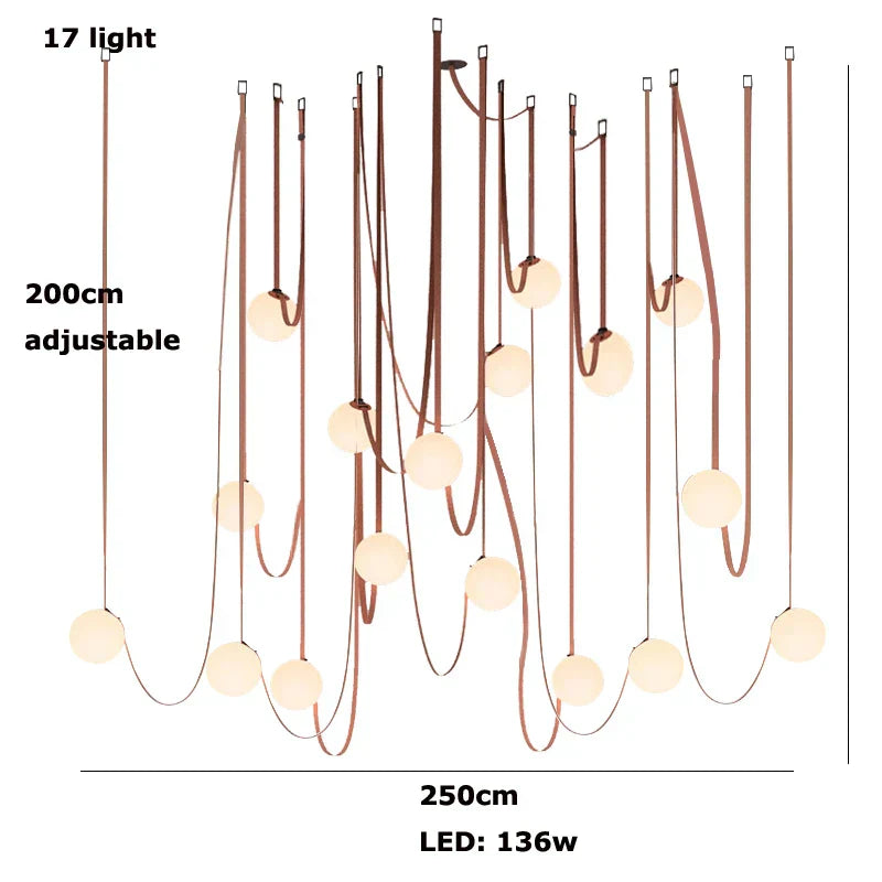 DecorBites™ Glass Ball LED Pendant Light - Black Orange, Trendy Design for Indoor Lighting