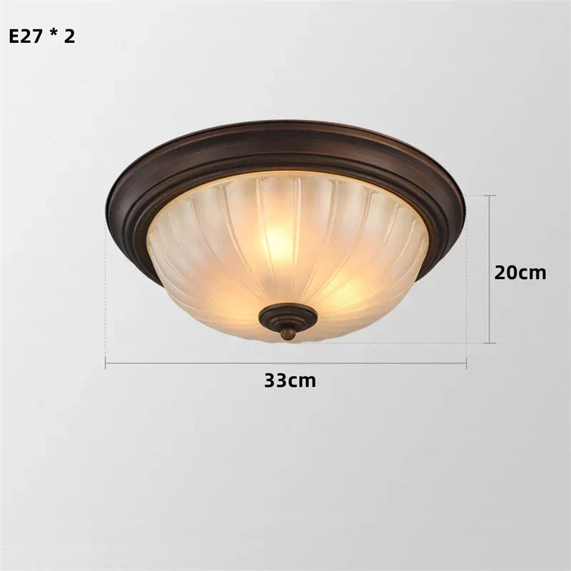 DecorBites™ Black Bronze Ceiling Light with Frosted Glass Shade for Bedroom and Kitchen