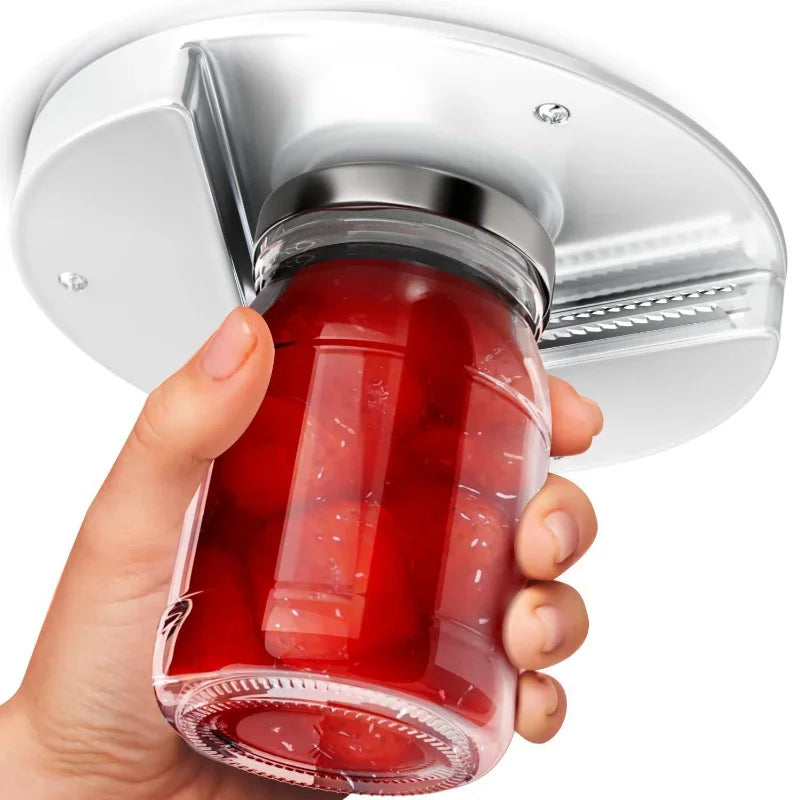 DecorBites™ Easy Twist Can Opener with Self-Adhesive Mount | Fast Jar & Bottle Lid Remover