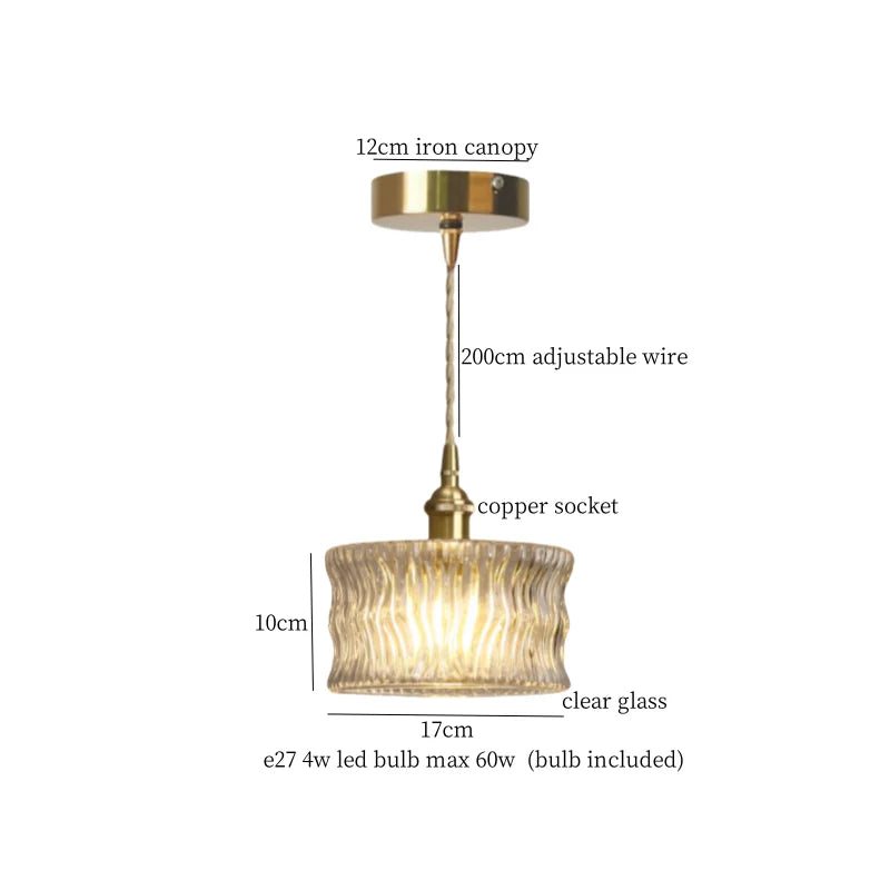 DecorBites™ Glass Pleats LED Pendant Lights for Home and Commercial Spaces