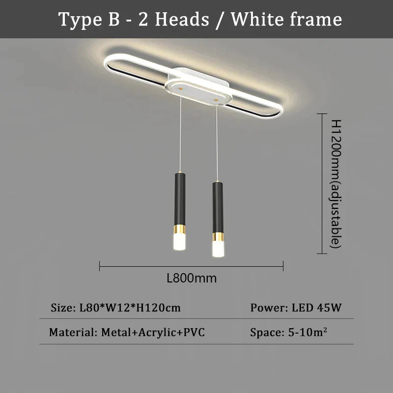 DecorBites™ LED Chandelier: Modern Ceiling Lighting for Living Dining Bedroom Kitchen Aisle