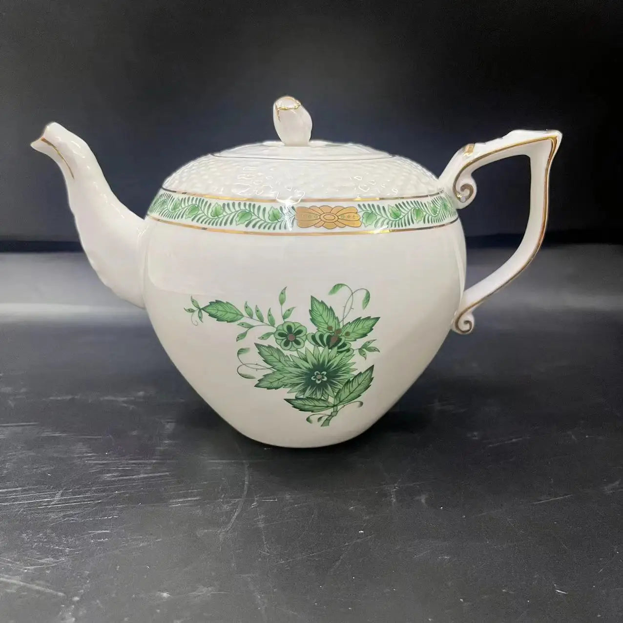 DecorBites™ Green Plant Patterns Ceramic Tea Cup Set with Spoon and Plate - Perfect for English Afternoon Tea Time