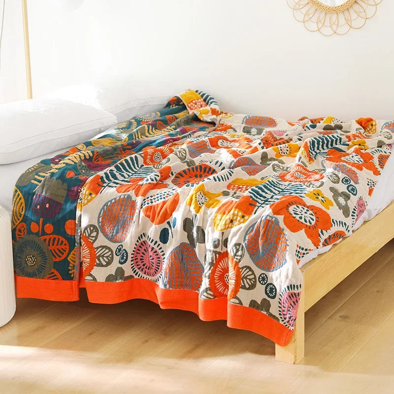 DecorBites™ Cotton Gauze Leisure Blanket - Soft Boho Decor for Beds & Sofas