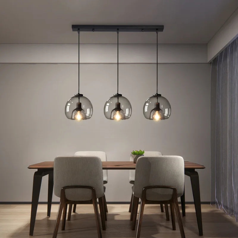 DecorBites™ Glass Pendant Lights: Stylish LED Chandeliers for Dining Room, Kitchen, and Restaurant Tables