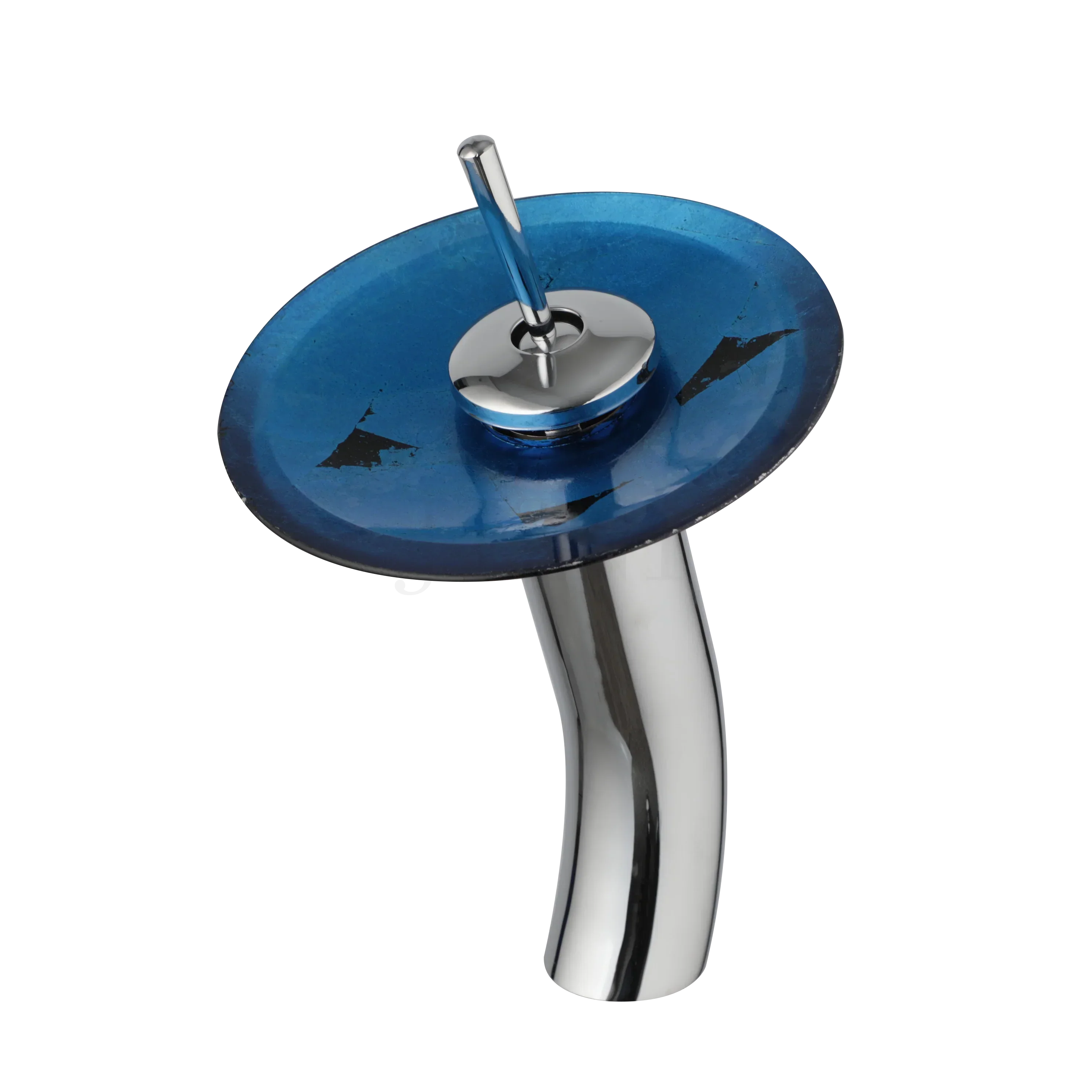 DecorBites™ Glass Rocker Handle Basin Faucet, Waterfall Mixer Taps, Chrome Finish