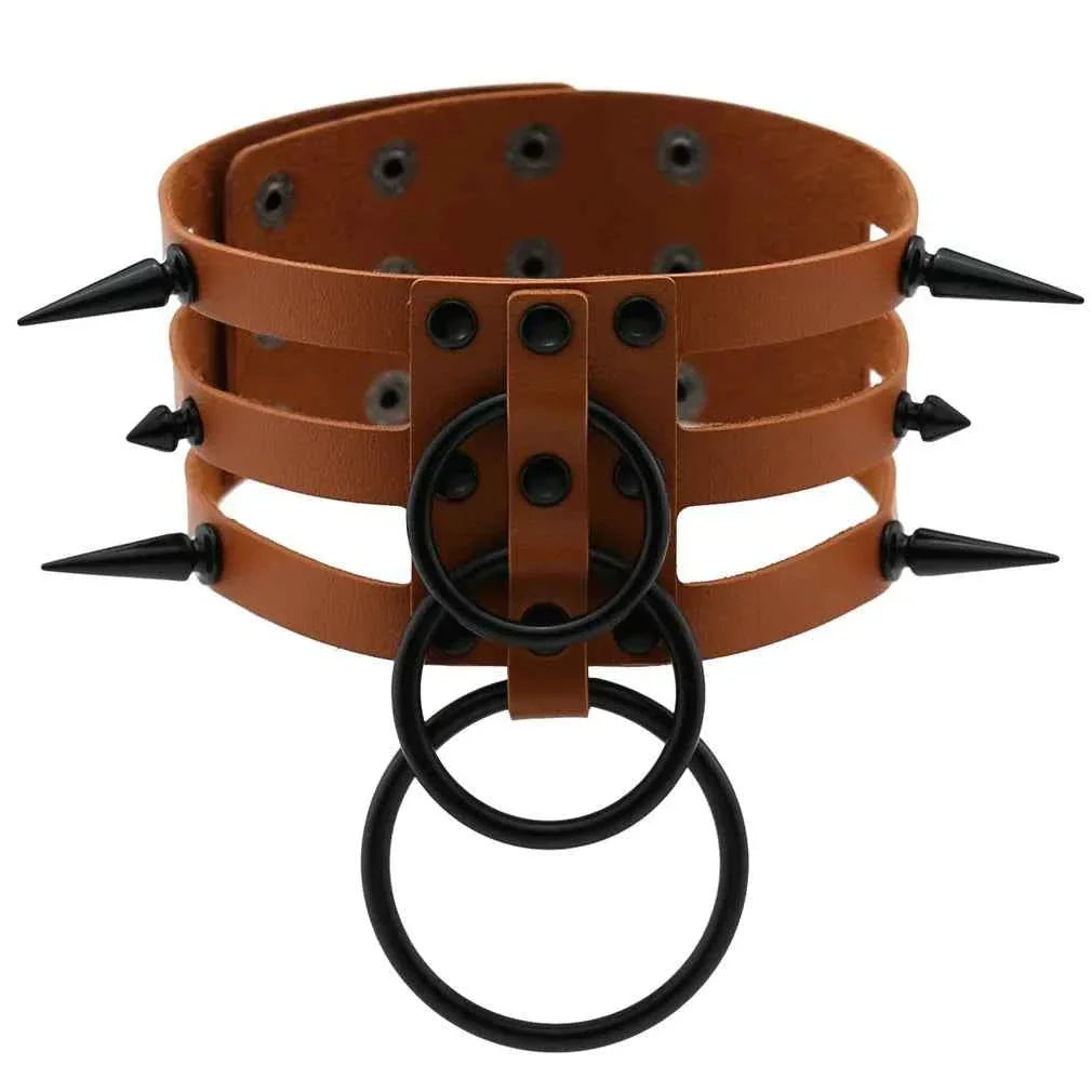 Rivet Leather Bondage Choker Accessories