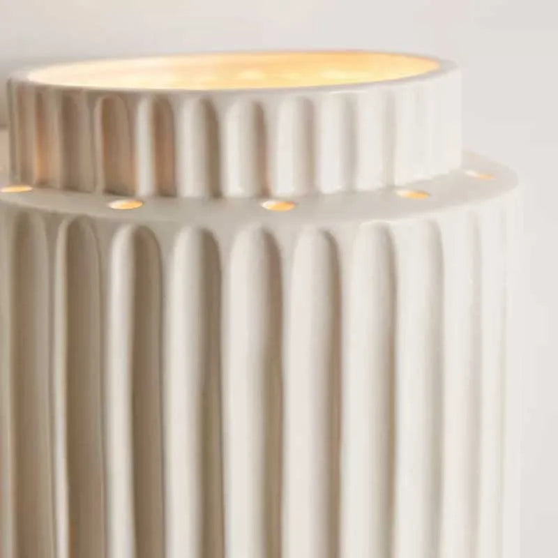 DecorBites™ Cream White Resin Wall Lamp - LED Light for Bedroom Study and Living Room