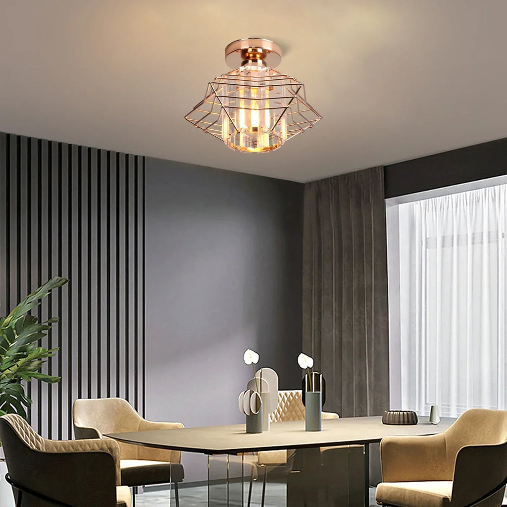 DecorBites™ Crystal Ceiling Chandelier: Modern Industrial LED Indoor Lighting Fixture