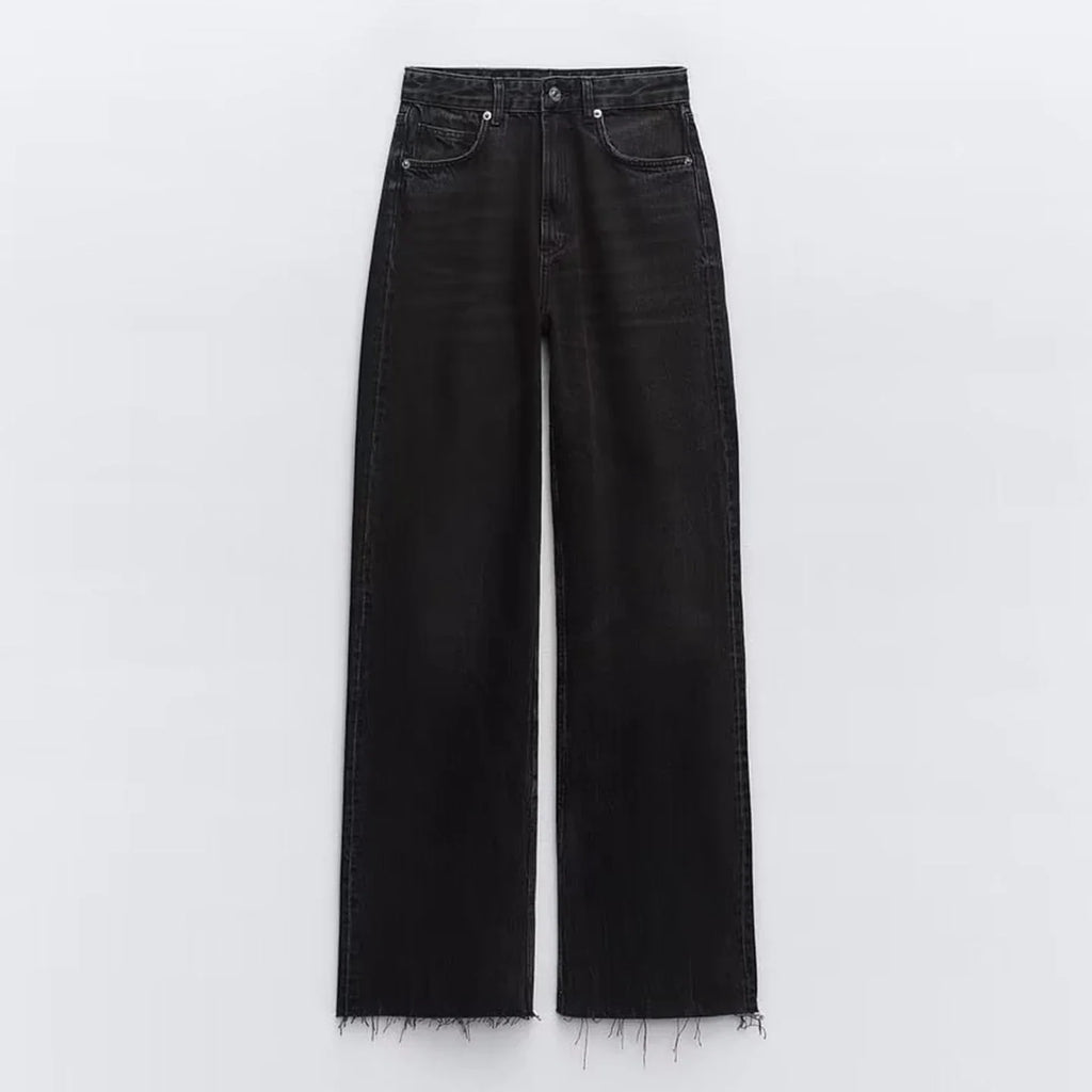 Women's High Waist Wide Leg Denim Pants
