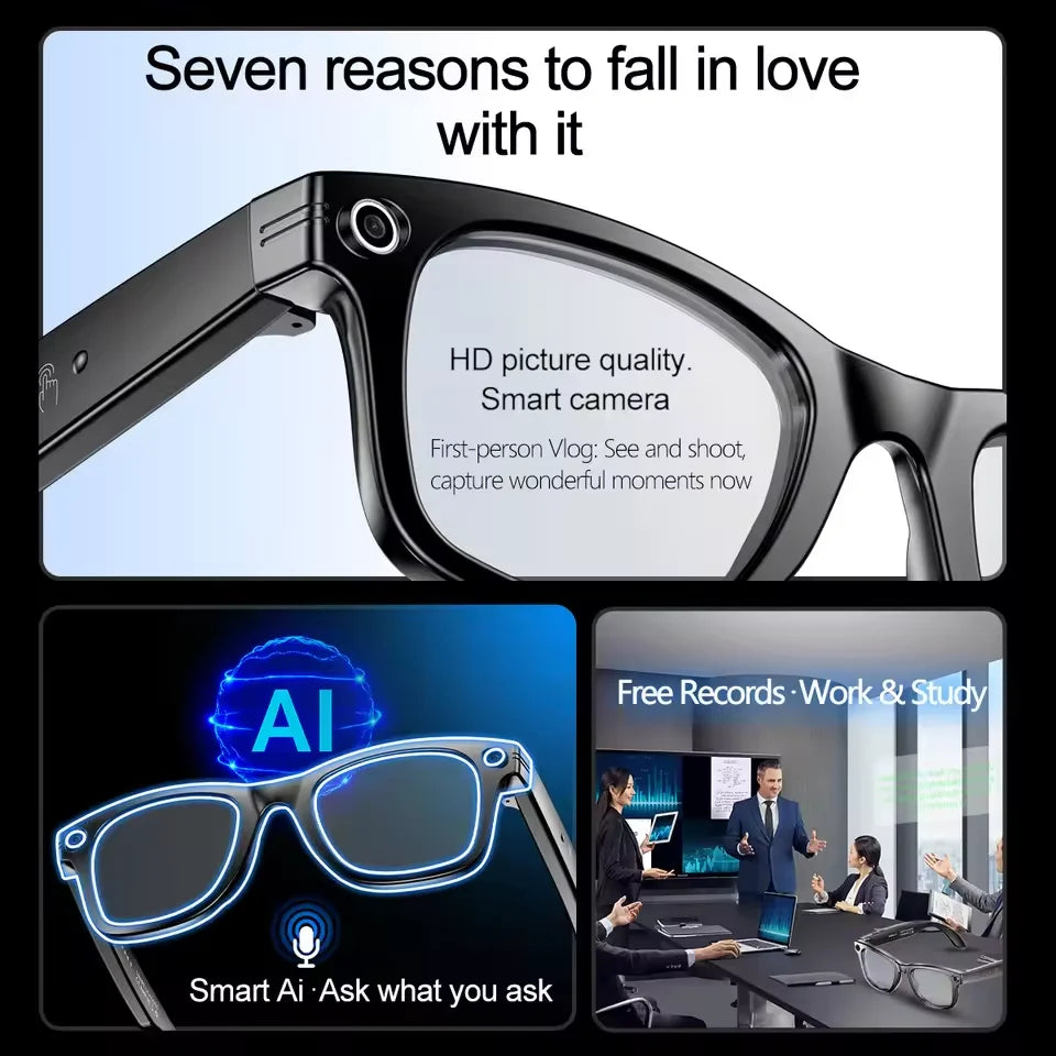 GUHUAVMI New 800W Camera AI Smart Glasses Color-Changing Translation Glasses Photo Video Recording Waterproof