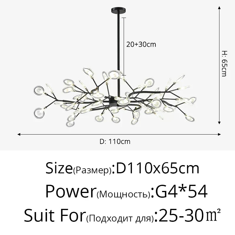 DecorBites™ LED Firefly Chandelier: Modern Nordic Ceiling Lights for Luxury Home Decor