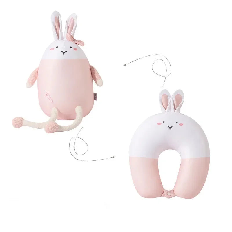 DecorBites™ Cute Plush Animal Neck Pillow for Comfortable Travel & Office Rest