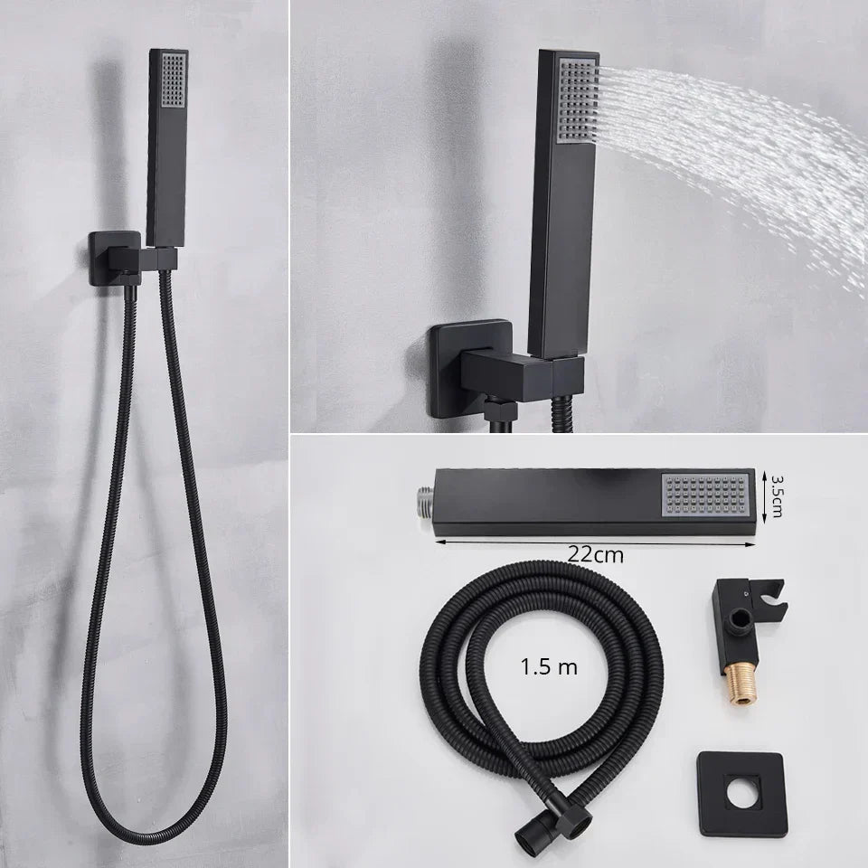 DecorBites™ Digital Display Shower Faucet Set with Rainfall Head and Bathtub Spout