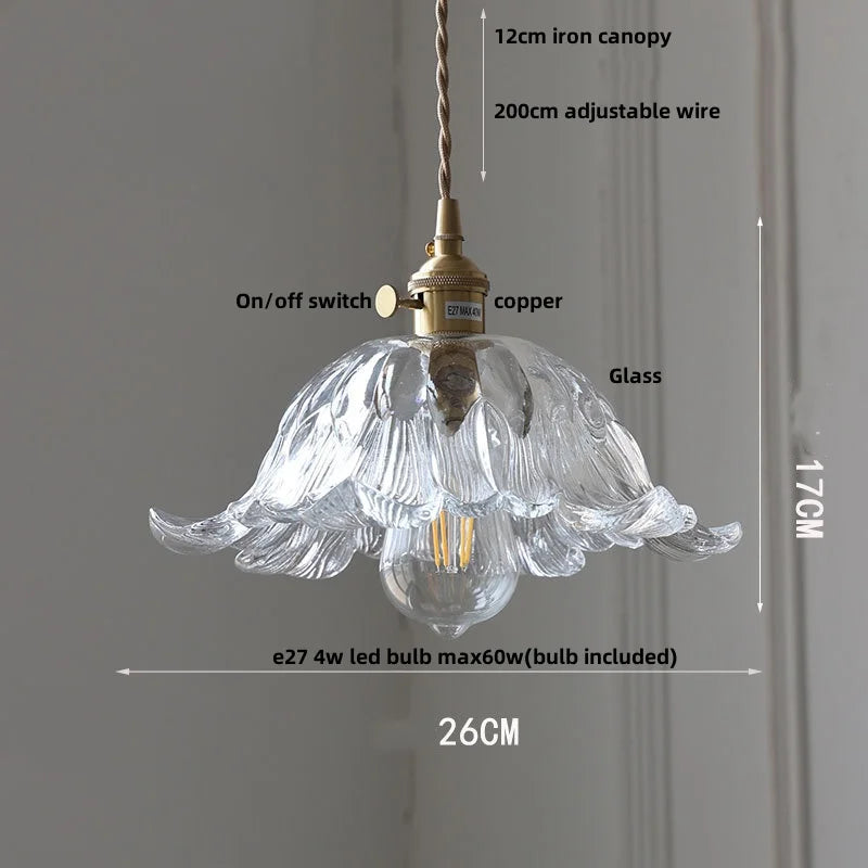 DecorBites™ Green Glass LED Pendant Light: Nordic Modern Hanging Lamp for Dining & Bedroom
