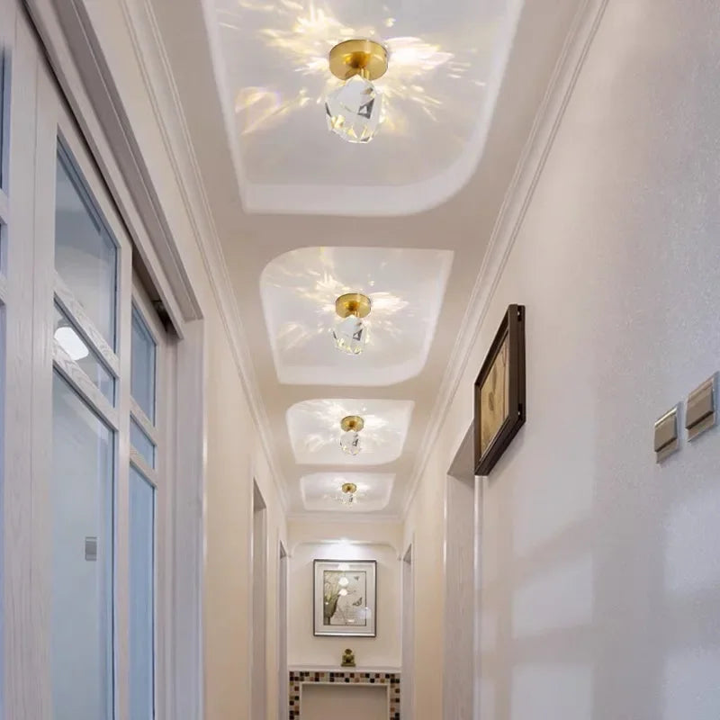 DecorBites™ Elegant Crystal Ceiling Light Fixture for Hall Entrance Balcony Bathroom IP20
