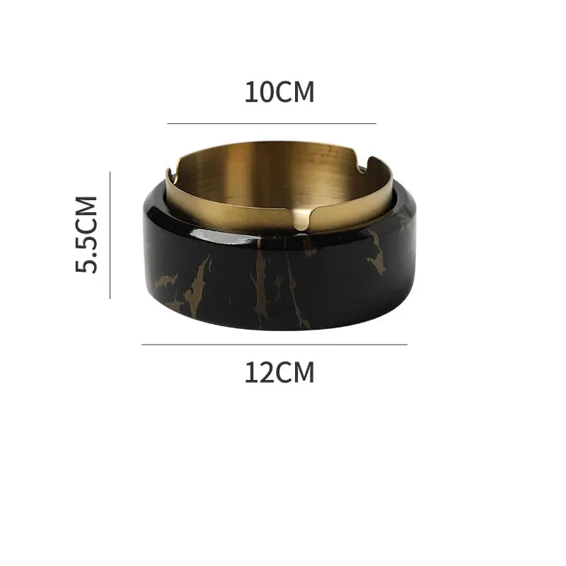 DecorBites™ Gold Plated Marble Texture Ashtray - Smoking Accessories Weed Tray