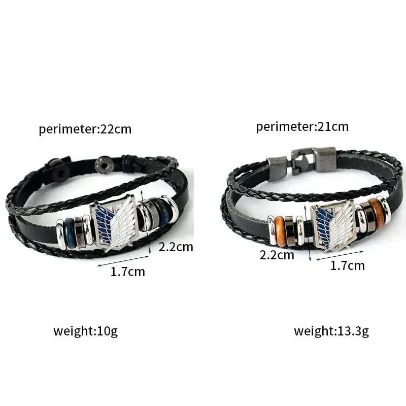 Anime Woven Cowhide Bracelet – Multilayer Buckle Gift