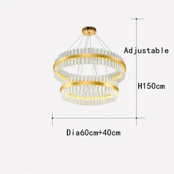 DecorBites™ Crystal LED Ring Chandelier | Modern Pendant Light Fixture