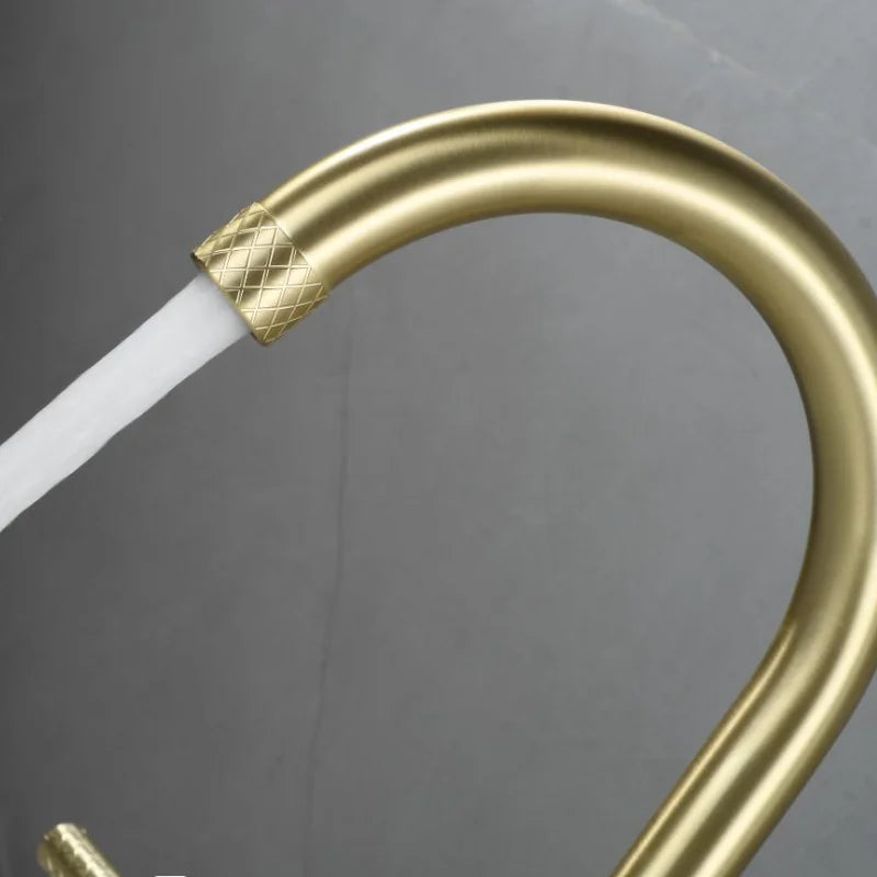 DecorBites™ Black Brass Basin Faucet with Waterfall Effect and 3-Hole Design