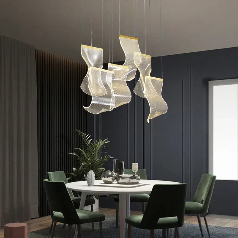 DecorBites™ LED Light Guide Ceiling Chandelier Modern Novelty for Living Room Decor Lighting