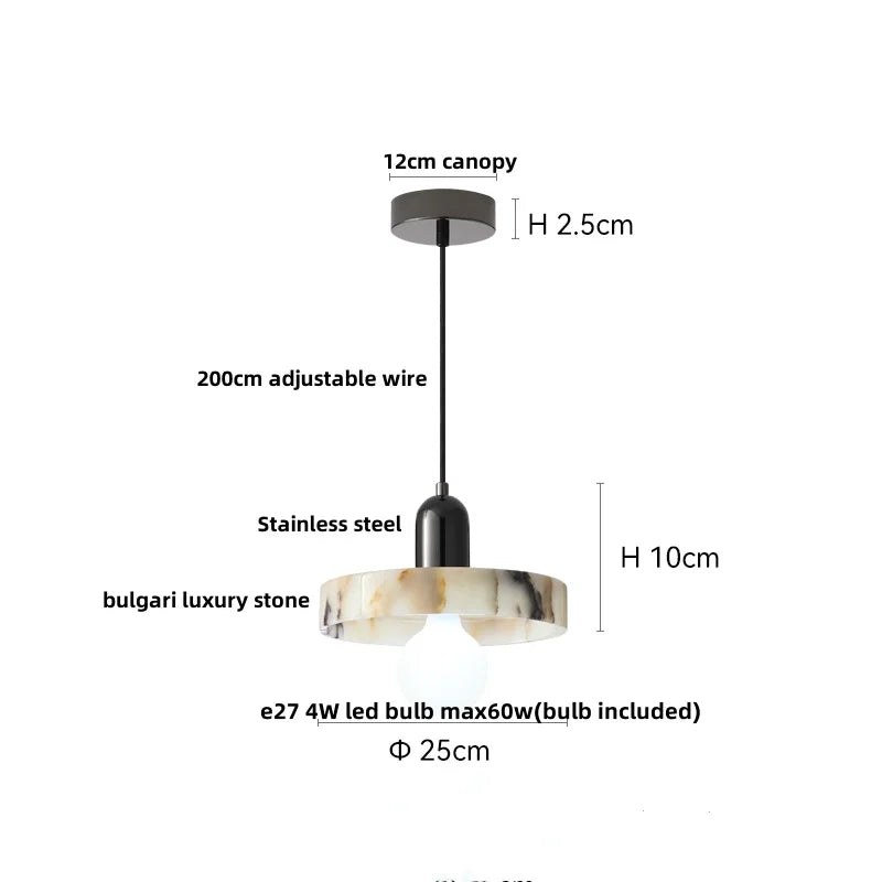 DecorBites™ Copper Yellow LED Pendant Light Fixture for Dining Room and Kitchen
