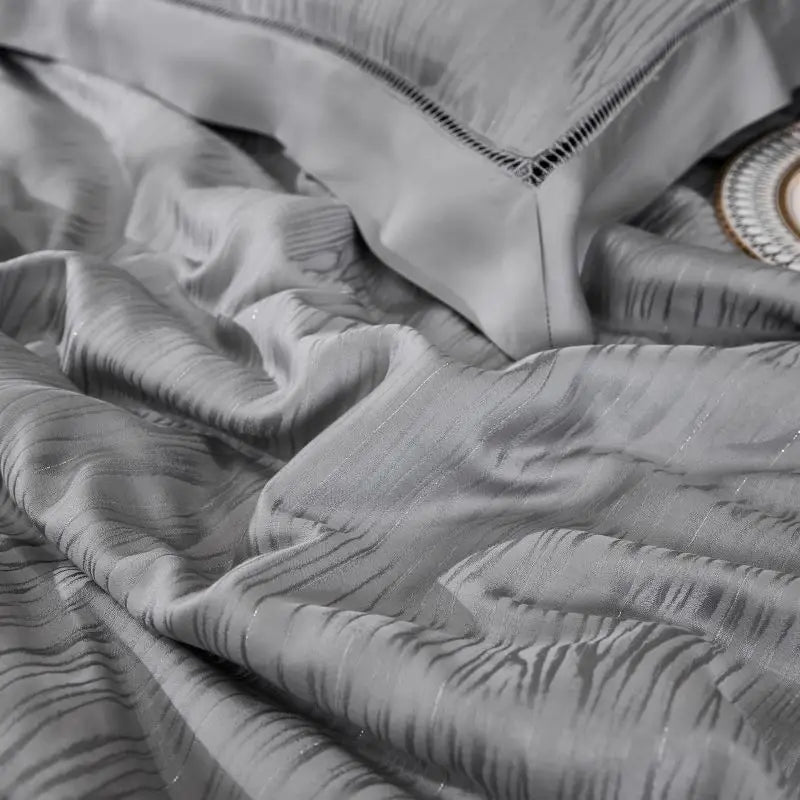DecorBites™ Eucalyptus Fiber Jacquard Summer Quilt Set with Soft Silky Comforter, Sheet, Pillowcases