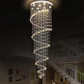 DecorBites™ Large Spiral Crystal Chandelier Lighting Fixture for Staircase