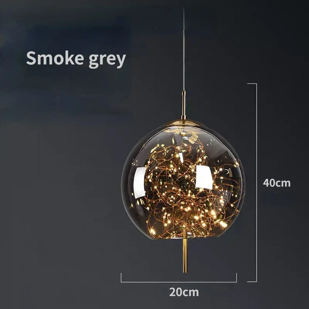 DecorBites™ Glass Pendant Lights: Modern LED Ceiling Chandelier for Bedroom & Bathroom