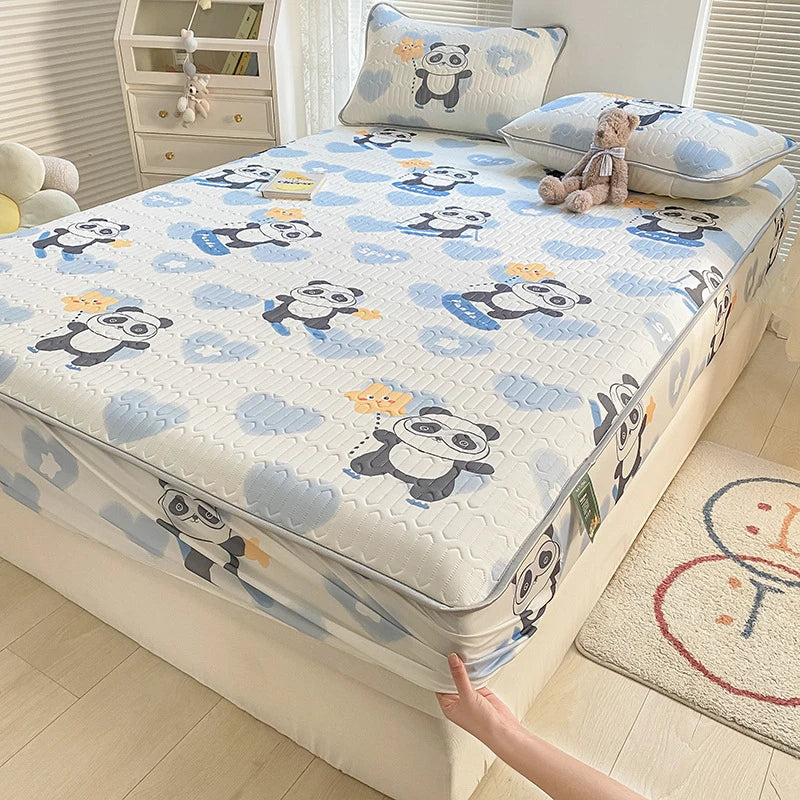 DecorBites™ Latex Cooling Mattress Cover & Pillowcase Set - Summer Cool Down Bed Pad