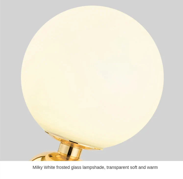 DecorBites™ Glass Ball LED Desk Lamp: Modern Nordic Lighting for Bedroom, Living Room & More.