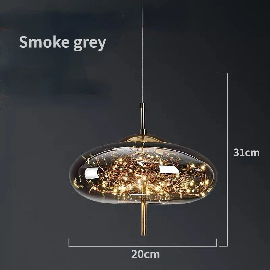 DecorBites™ Glass Pendant Lights: Modern LED Ceiling Chandelier for Bedroom & Bathroom