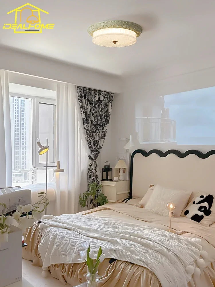 DecorBites™ Cream Wind LED Iron Glass Ceiling Light - Retro Design, Bauhaus Style