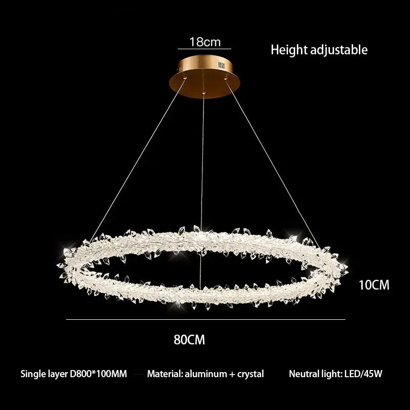 DecorBites™ Crystal Flower LED Chandelier Pendant Light for Living and Dining Room