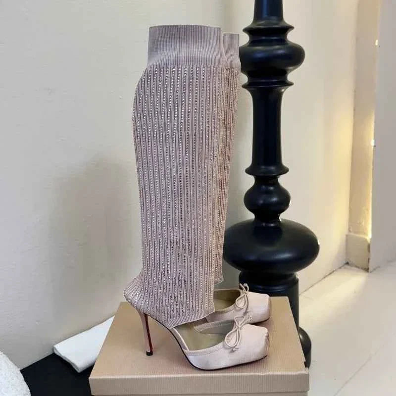 Sexy rhinestone Heels Elastic with sleeves New Arrivals