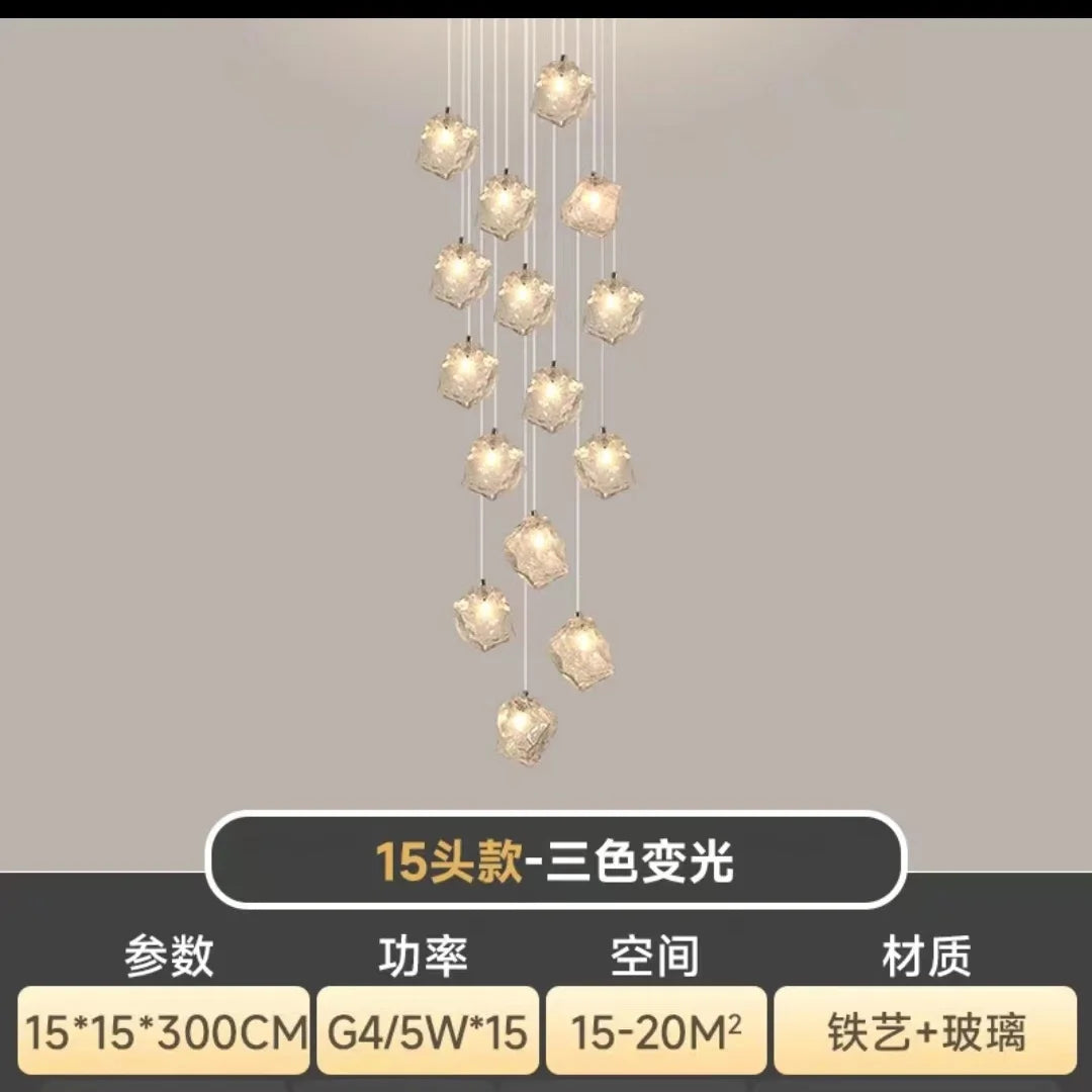 DecorBites™ Cube Chandelier Pendant Lights for Restaurant Loft Stairwell Bedroom Art Décor