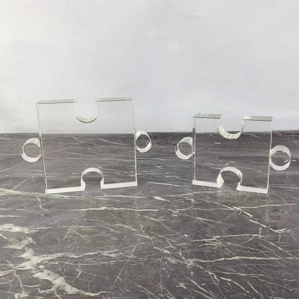 DecorBites™ Crystal Geometric Puzzle Glass Sculpture Home Decor Figurine
