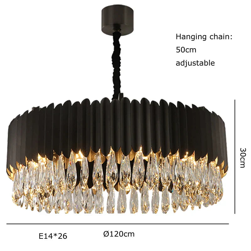 DecorBites™ Crystal Water Droplet Pendant Lights: Elegant LED Dimmable Lamps for Dining Room Foyer