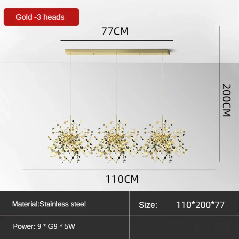 DecorBites™ Leaf Sequin Ceiling Chandelier for Modern Living Room, Restaurant, Bar, and Shop Window
