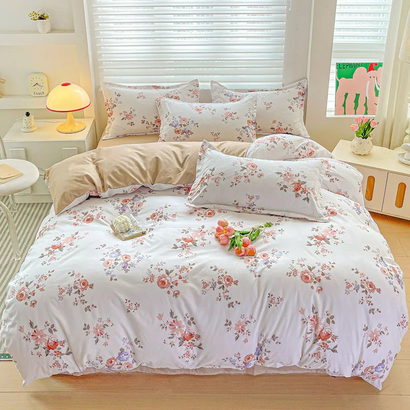 DecorBites™ Cozy Cotton Bedding Set for Double Bed, Autumn Winter Duvet Cover Kit