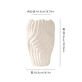 DecorBites™ Irregular Wavy Patterns Ceramic Vase White Pot Home Decoration