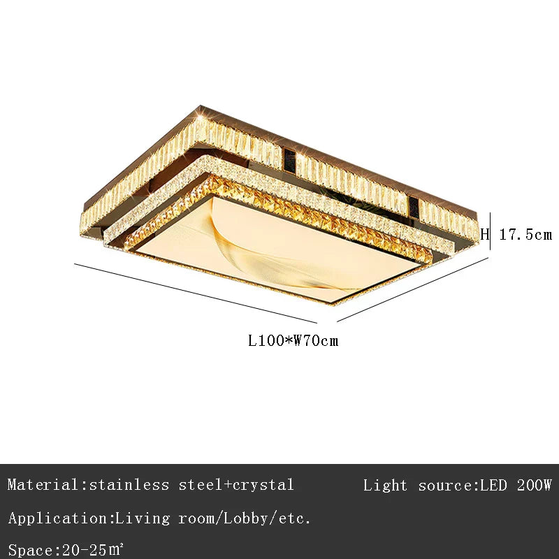 DecorBites™ Gold Crystal Ceiling Lights LED Minimalist Luxury Lighting - Stainless Steel Crystal Luminaires