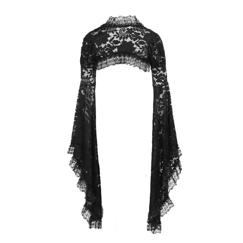 Gothic Classic Lace Flare Sleeve Blouse Y2K Rave