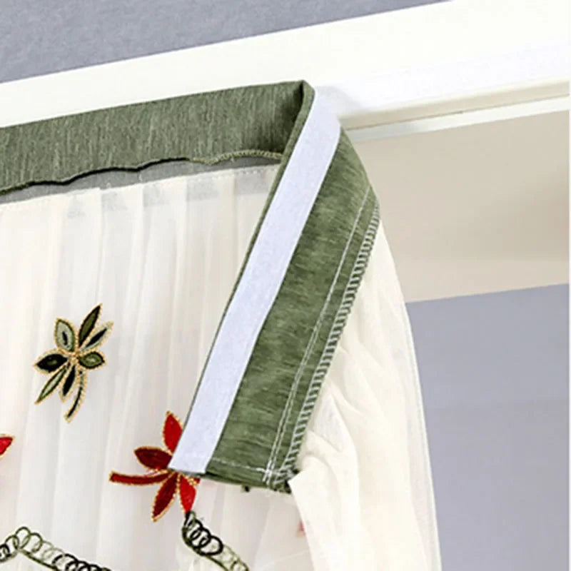 DecorBites™ Lace Embroider Anti-Mosquito Net Door Curtains - Pleated Design for Light and Air Flow