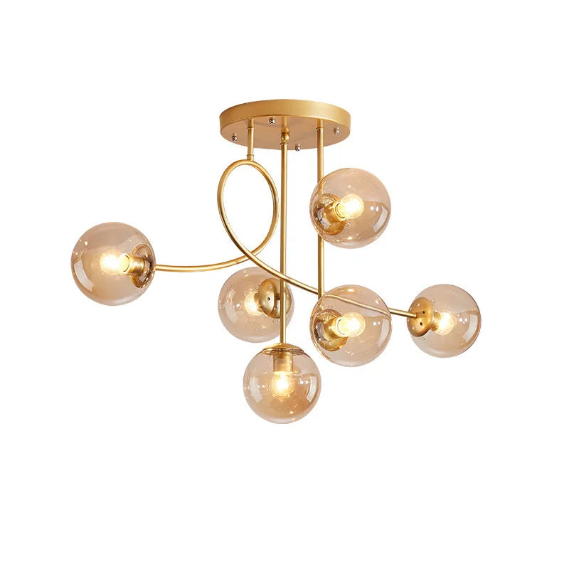 DecorBites™ Glass Ball LED Ceiling Chandelier - Modern Nordic Pendant Light for Living Room