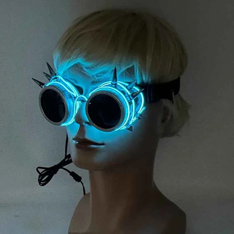 Cyberpunk Futuristic Luminous Rave Goggles LED glowing glasses Accessories