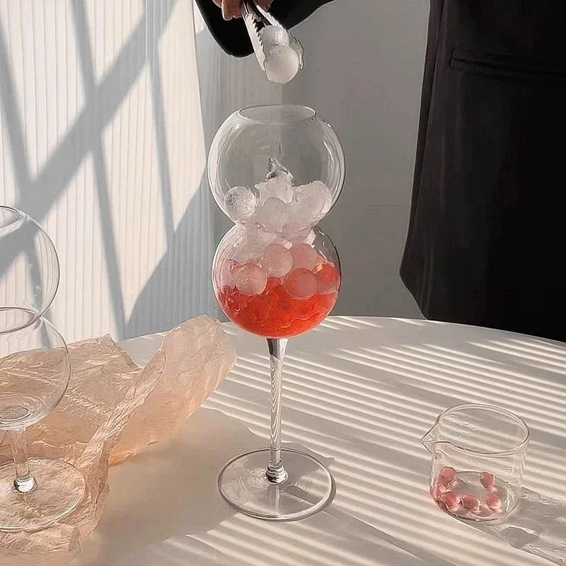 DecorBites™ Heart Love Glass Mug Set - Couple Cups, Bird & Cocktail Glass Tea Coffee Cup